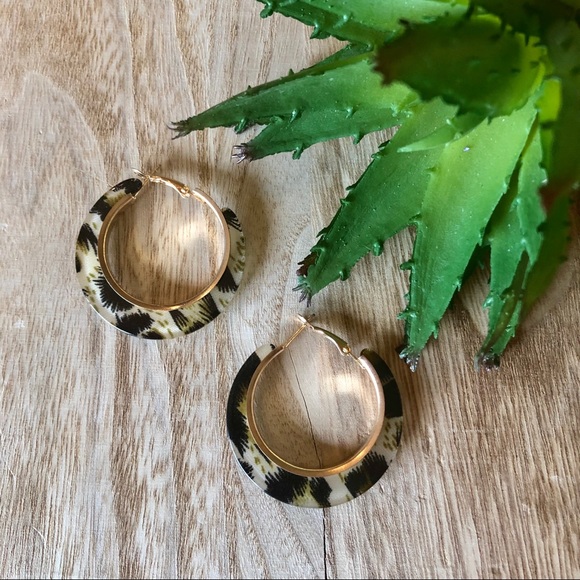 NEW! Animal Print Acrylic Hoops Leopard Cheetah - Picture 2 of 8